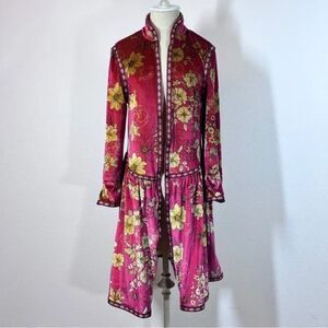 Tracy Porter Vibrant Red and Gold Velvet Jacket